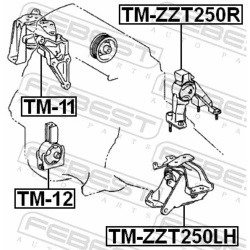 Uloženie motora TM-ZZT250R /FEBEST/ - obr. 1