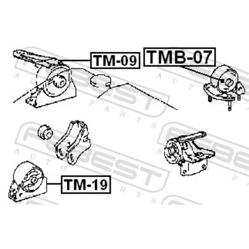 Uloženie motora TMB-07 /FEBEST/ - obr. 1