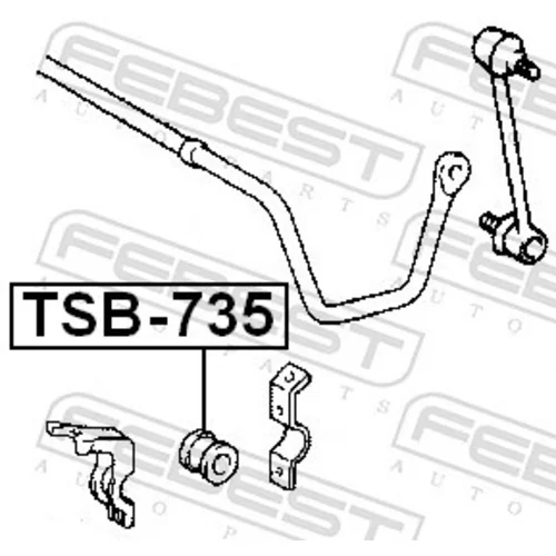 Uloženie priečneho stabilizátora TSB-735 /FEBEST/ - obr. 1