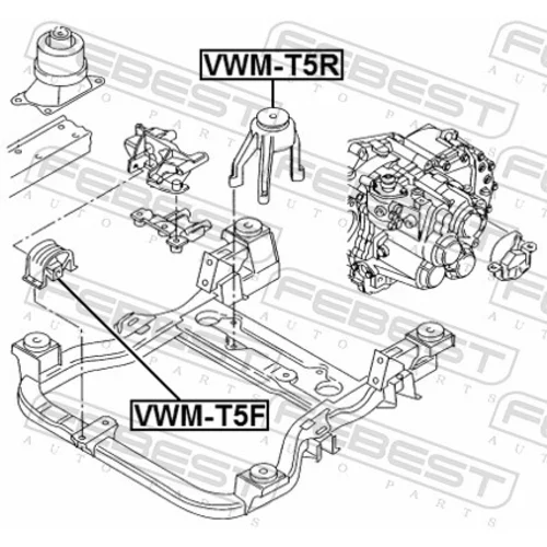 Uloženie motora VWM-T5R /FEBEST/ - obr. 1