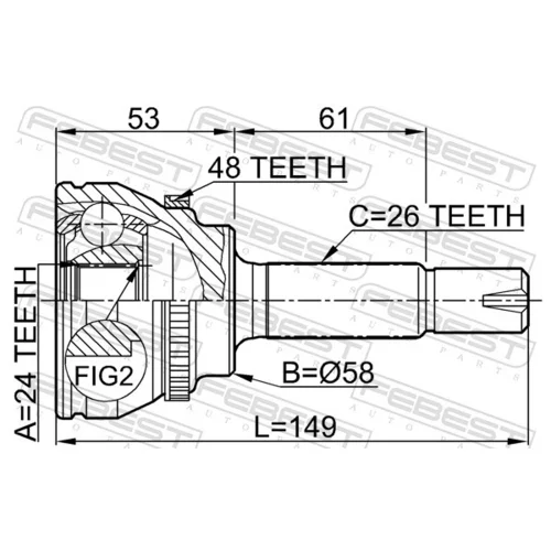 Sada kĺbov hnacieho hriadeľa 0110-055A48 /FEBEST/ - obr. 1