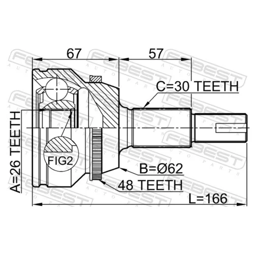 Sada kĺbov hnacieho hriadeľa 0110-GSV40A48 /FEBEST/ - obr. 1