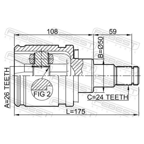 Sada kĺbov hnacieho hriadeľa 0111-AZT250LH /FEBEST/ - obr. 1