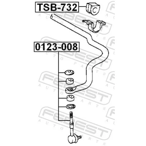 Tyč/Vzpera stabilizátora 0123-008 /FEBEST/ - obr. 1