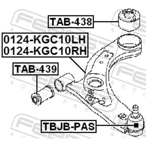 Rameno zavesenia kolies 0124-KGC10RH /FEBEST/ - obr. 1