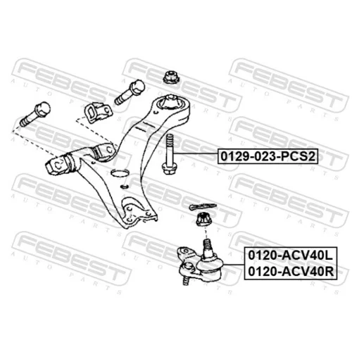 Skrutka pre nastavenie odklonu kolesa 0129-023-PCS2 /FEBEST/ - obr. 1