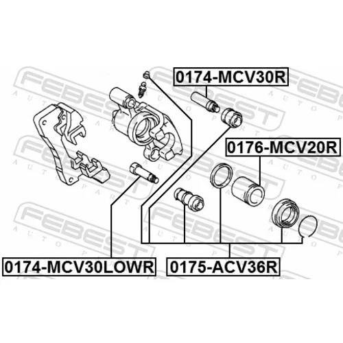 Opravná sada brzdového strmeňa 0175-ACV36R /FEBEST/ - obr. 1