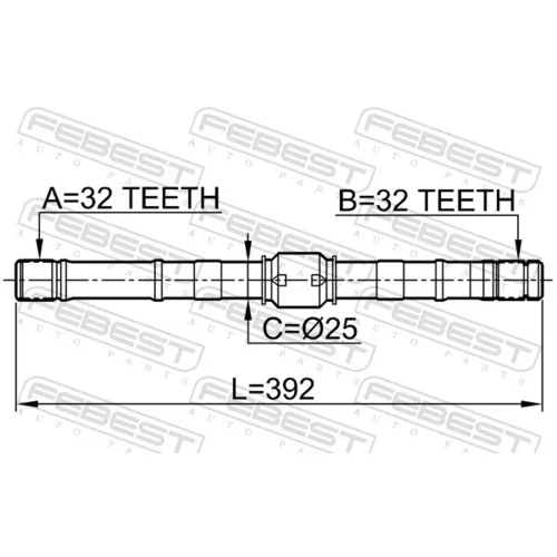 Hnací hriadeľ 0212-SR20LH /FEBEST/ - obr. 1