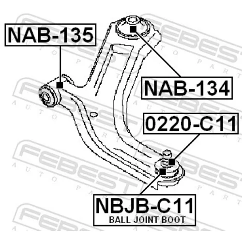 Zvislý/nosný čap 0220-C11 /FEBEST/ - obr. 1