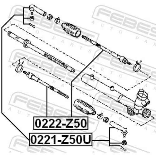 Hlava/čap spojovacej tyče riadenia 0221-Z50U /FEBEST/ - obr. 1