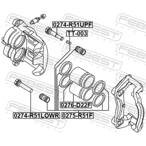 Vodiaci čap brzdového strmeňa 0274-R51LOWF /FEBEST/ - obr. 1