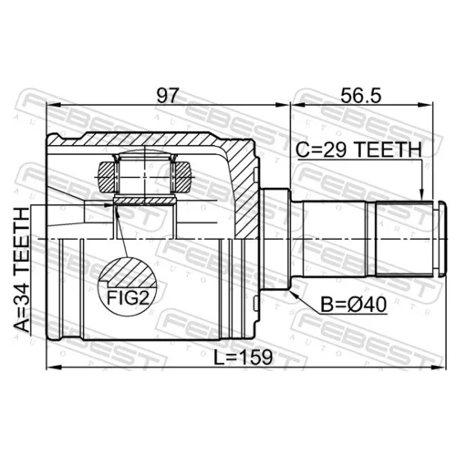Sada kĺbov hnacieho hriadeľa 0311-CRTLH /FEBEST/ - obr. 1