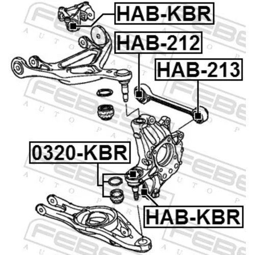 Zvislý/nosný čap 0320-KBR /FEBEST/ - obr. 1