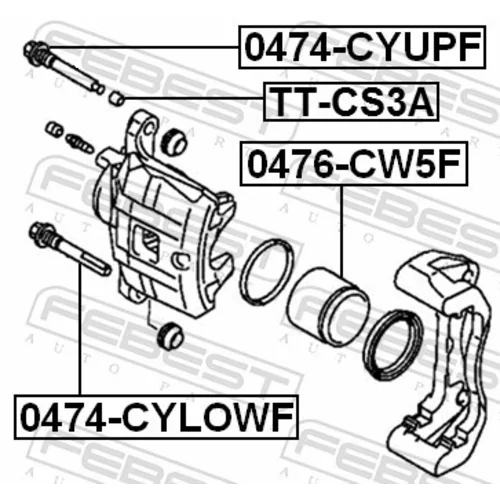 Vodiaci čap brzdového strmeňa 0474-CYUPF /FEBEST/ - obr. 1