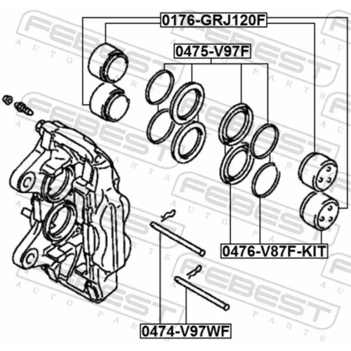 Vodiaci čap brzdového strmeňa 0474-V97WF /FEBEST/ - obr. 1