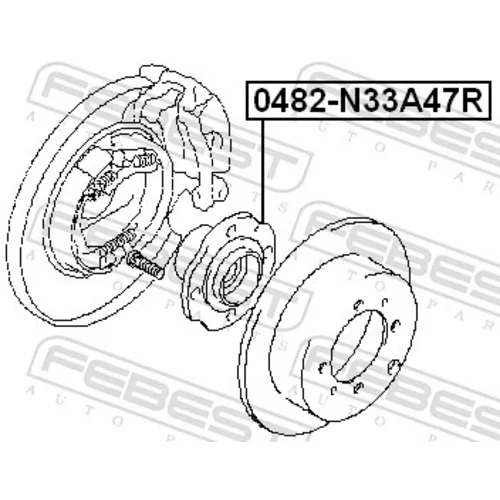 Náboj kolesa 0482-N33A47R /FEBEST/ - obr. 1