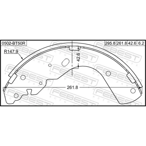 Brzdové čeľuste 0502-BT50R /FEBEST/ - obr. 1