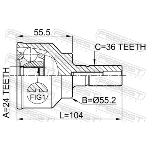 Sada kĺbov hnacieho hriadeľa 0510-043 /FEBEST/ - obr. 1