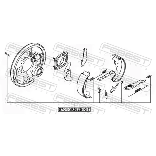 Sada príslušenstva čeľustí parkovacej brzdy 0704-JB625-KIT /FEBEST/ - obr. 1
