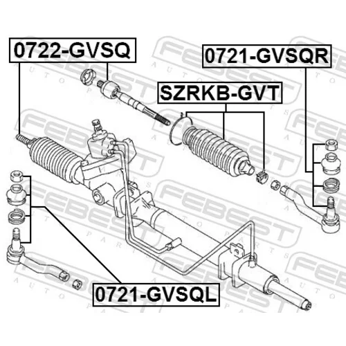 Hlava/čap spojovacej tyče riadenia 0721-GVSQR /FEBEST/ - obr. 1