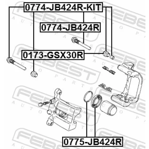 Vodiaci čap brzdového strmeňa 0774-JB424R /FEBEST/ - obr. 1