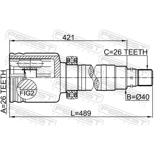 Sada kĺbov hnacieho hriadeľa 2111-TC726RH /FEBEST/ - obr. 1