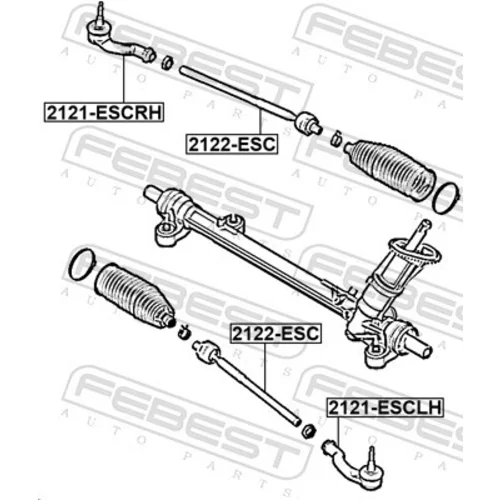 Axiálny čap tiahla riadenia 2122-ESC /FEBEST/ - obr. 1