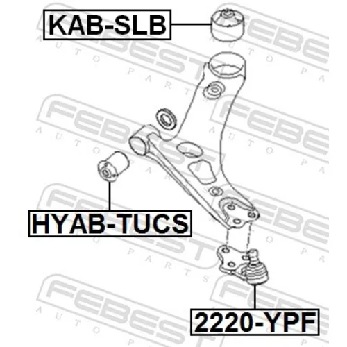Zvislý/nosný čap 2220-YPF /FEBEST/ - obr. 1