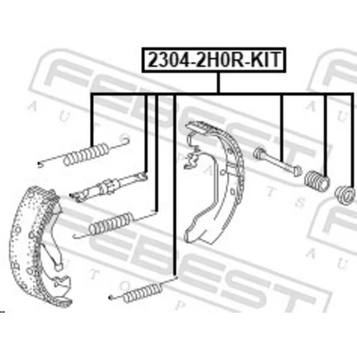 Sada príslušenstva čeľustí parkovacej brzdy 2304-2H0R-KIT /FEBEST/ - obr. 1