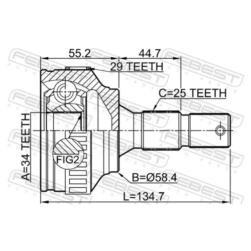 Sada kĺbov hnacieho hriadeľa 2510-306A29 /FEBEST/ - obr. 1