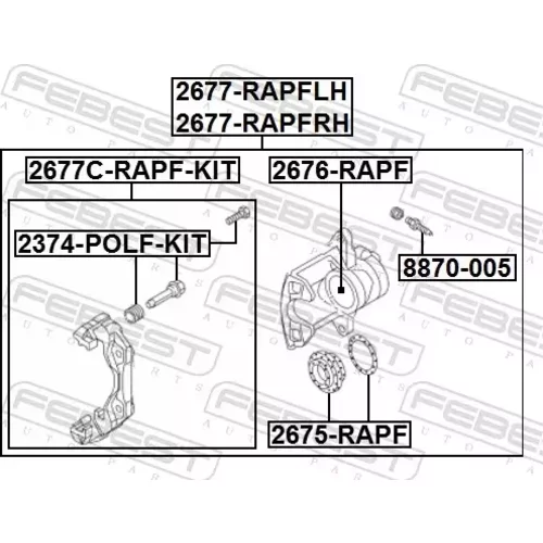 Brzdový strmeň 2677-RAPFLH /FEBEST/ - obr. 1
