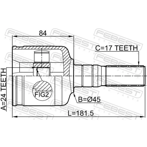 Sada kĺbov hnacieho hriadeľa 3011-001 /FEBEST/ - obr. 1