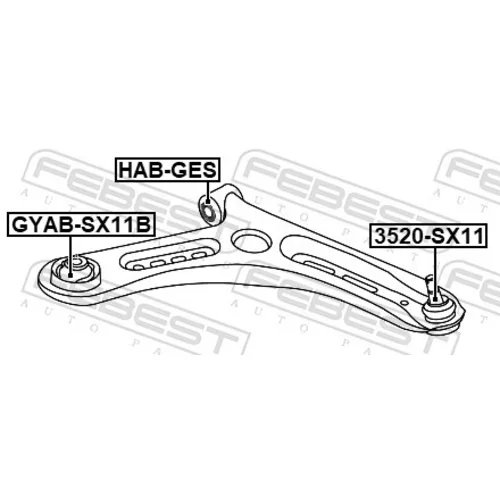 Zvislý/nosný čap 3520-SX11 /FEBEST/ - obr. 1