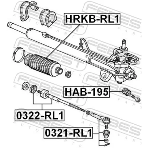 Uloženie prevodovky riadenia HAB-195 /FEBEST/ - obr. 1