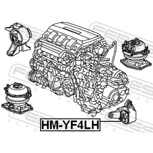 Uloženie motora HM-YF4LH /FEBEST/ - obr. 1