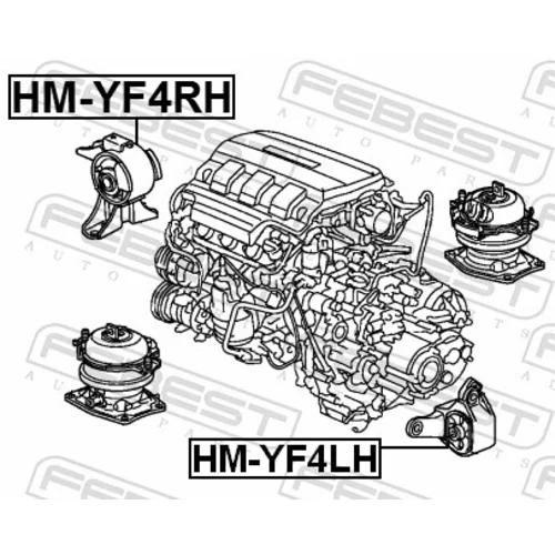 Uloženie motora HM-YF4RH /FEBEST/ - obr. 1
