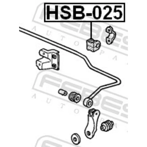 Uloženie priečneho stabilizátora HSB-025 /FEBEST/ - obr. 1