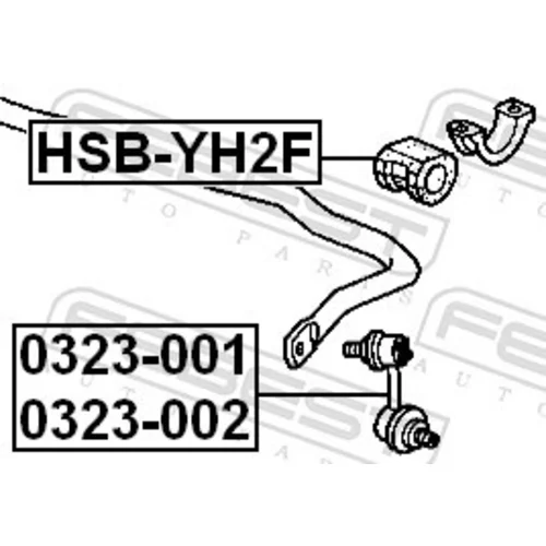 Uloženie priečneho stabilizátora HSB-YH2F /FEBEST/ - obr. 1