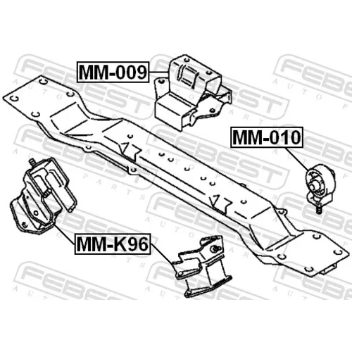 Uloženie motora MM-009 /FEBEST/ - obr. 1