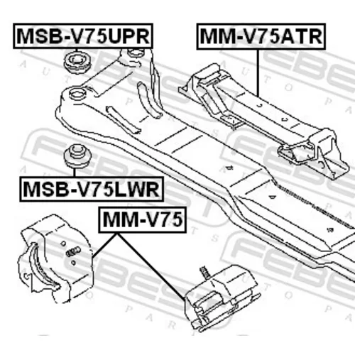 Uloženie motora MM-V75ATR /FEBEST/ - obr. 1
