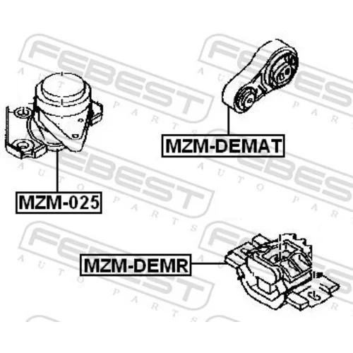 Uloženie motora MZM-025 /FEBEST/ - obr. 1