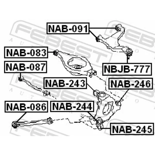 Uloženie riadenia NAB-091 /FEBEST/ - obr. 1