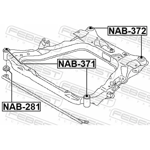 Uloženie tela nápravy NAB-371 /FEBEST/ - obr. 1