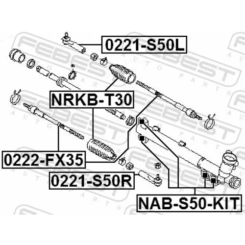 Uloženie prevodovky riadenia NAB-S50-KIT /FEBEST/ - obr. 1