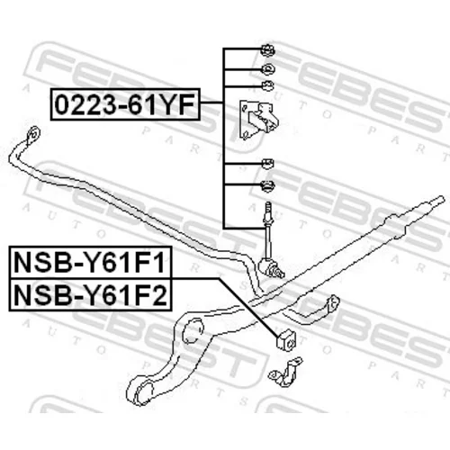 Uloženie priečneho stabilizátora NSB-Y61F1 /FEBEST/ - obr. 1