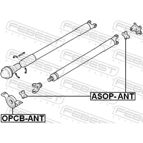 Stredové ložisko kĺbového hriadeľa OPCB-ANT /FEBEST/ - obr. 1