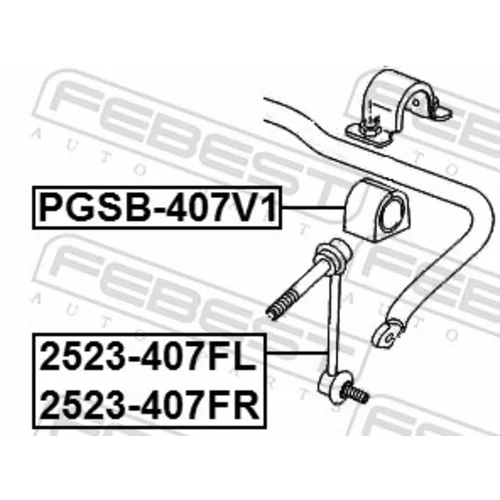 Uloženie priečneho stabilizátora PGSB-407V1 /FEBEST/ - obr. 1