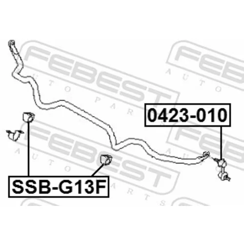 Uloženie priečneho stabilizátora SSB-G13F /FEBEST/ - obr. 1