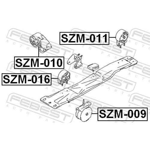 Uloženie motora SZM-016 /FEBEST/ - obr. 1