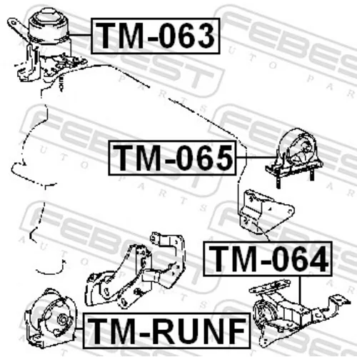 Uloženie motora TM-064 /FEBEST/ - obr. 1